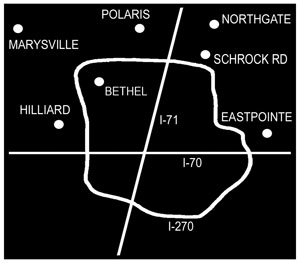 Map of 7 stores